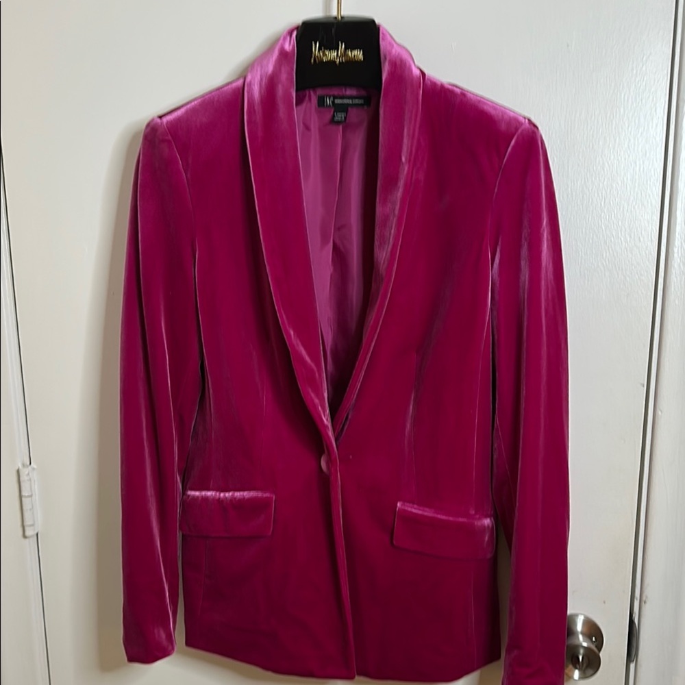 Magenta Velvet Blazer